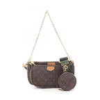 Louis Vuitton Shoulder Bag Multy Pochette Monogram Khaki Canvas Leather