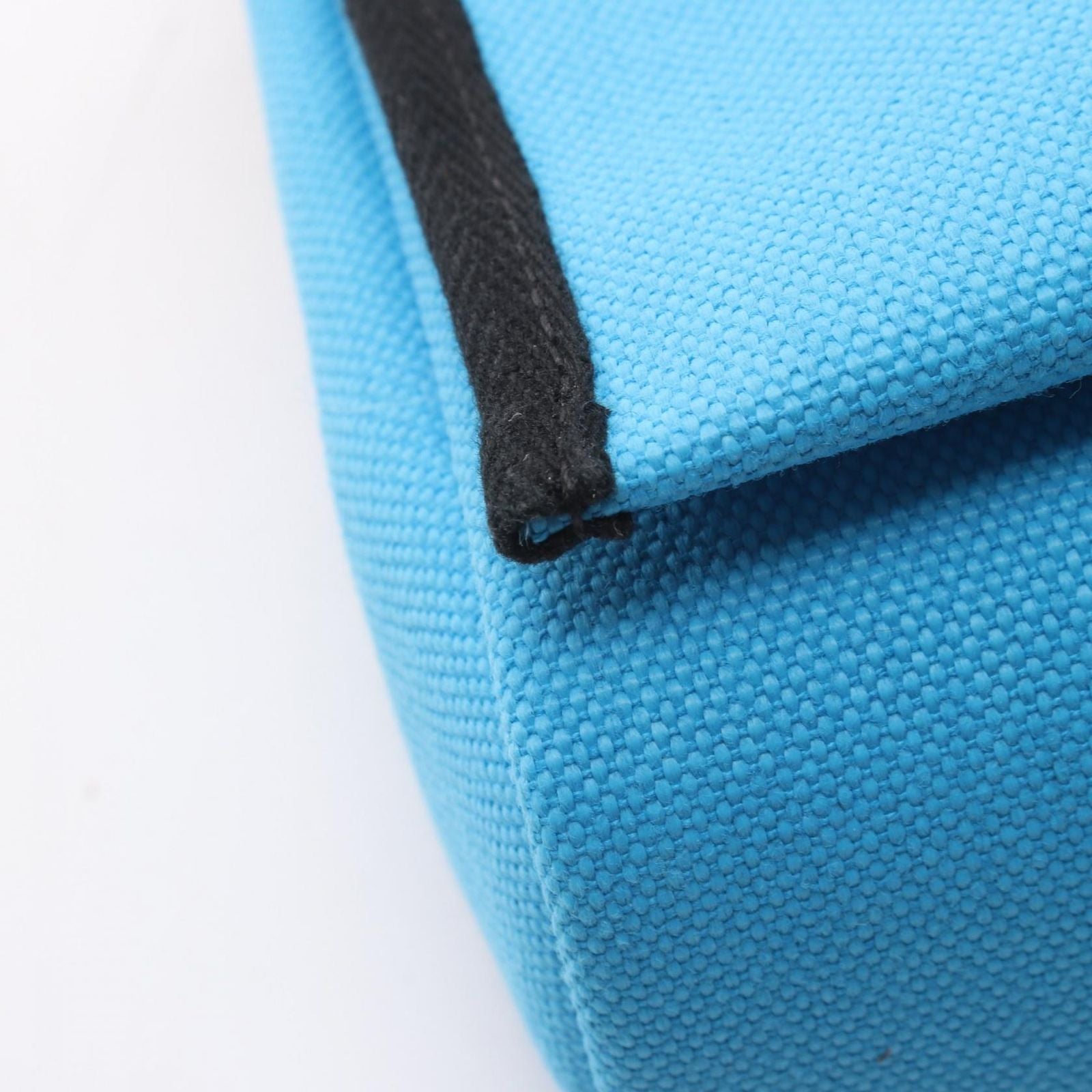 Hermes Shoulder Bag Herbag Zip Mini Blue Riviera Black Canvas Leather — view 8