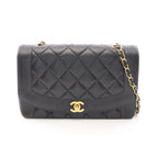 Chanel Shoulder Bag Quilted Diana Flap Black Lambskin Chain