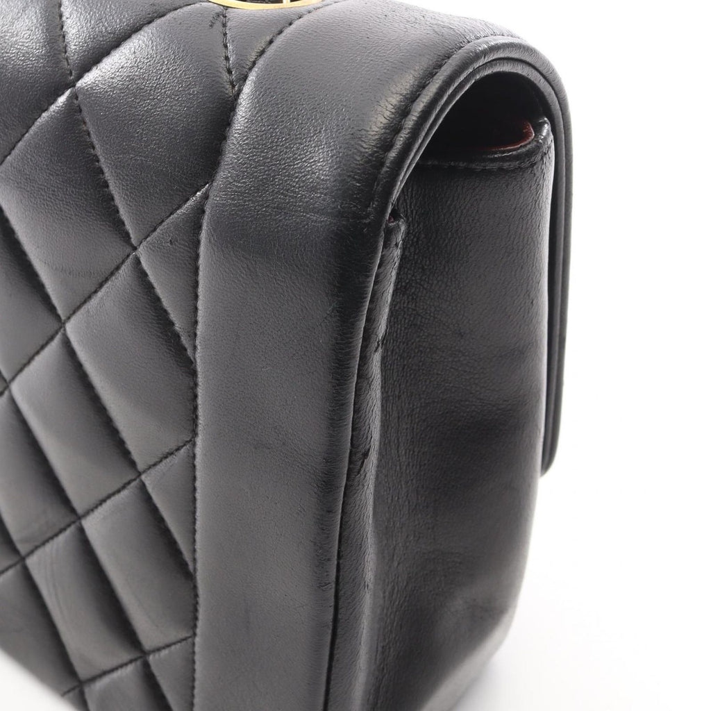 Chanel Shoulder Bag Quilted Diana Flap Black Lambskin Chain — view 7
