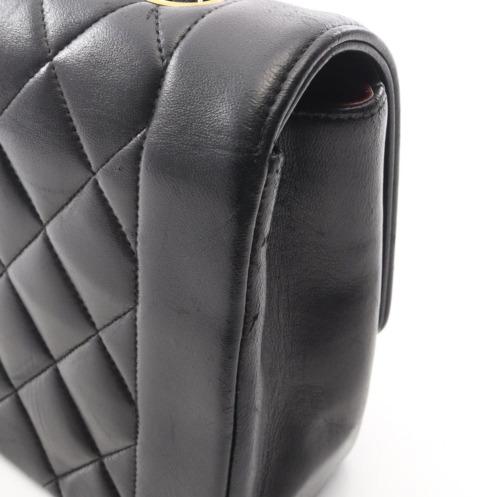 Chanel Shoulder Bag Quilted Diana Flap Black Lambskin Chain — view 7