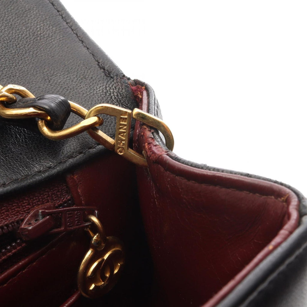 Chanel Shoulder Bag Quilted Diana Flap Black Lambskin Chain — view 9