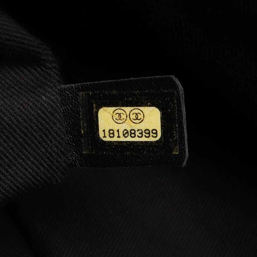 Chanel Tote Quilted Black Caviar Leather CC Logo Chain — view 5