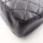 Chanel Tote Quilted Black Caviar Leather CC Logo Chain — view 6