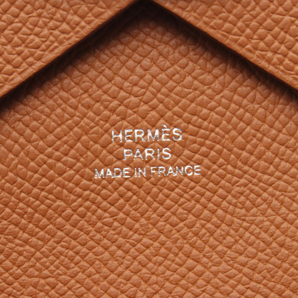 Hermes Coin Case Calvi Duo Gold Leather — view 5