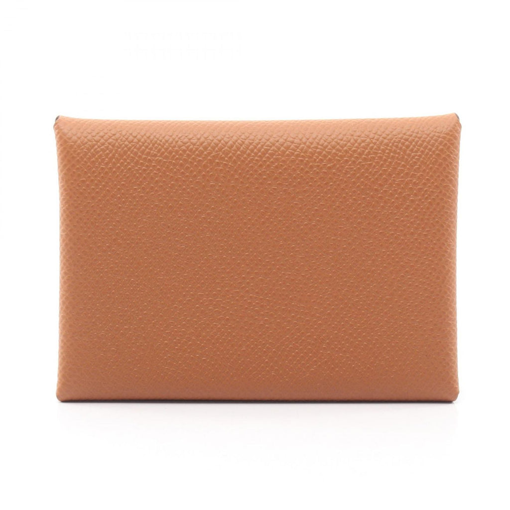 Hermes Coin Case Calvi Duo Gold Leather