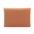 Hermes Coin Case Calvi Duo Gold Leather