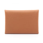 Hermes Coin Case Calvi Duo Gold Leather