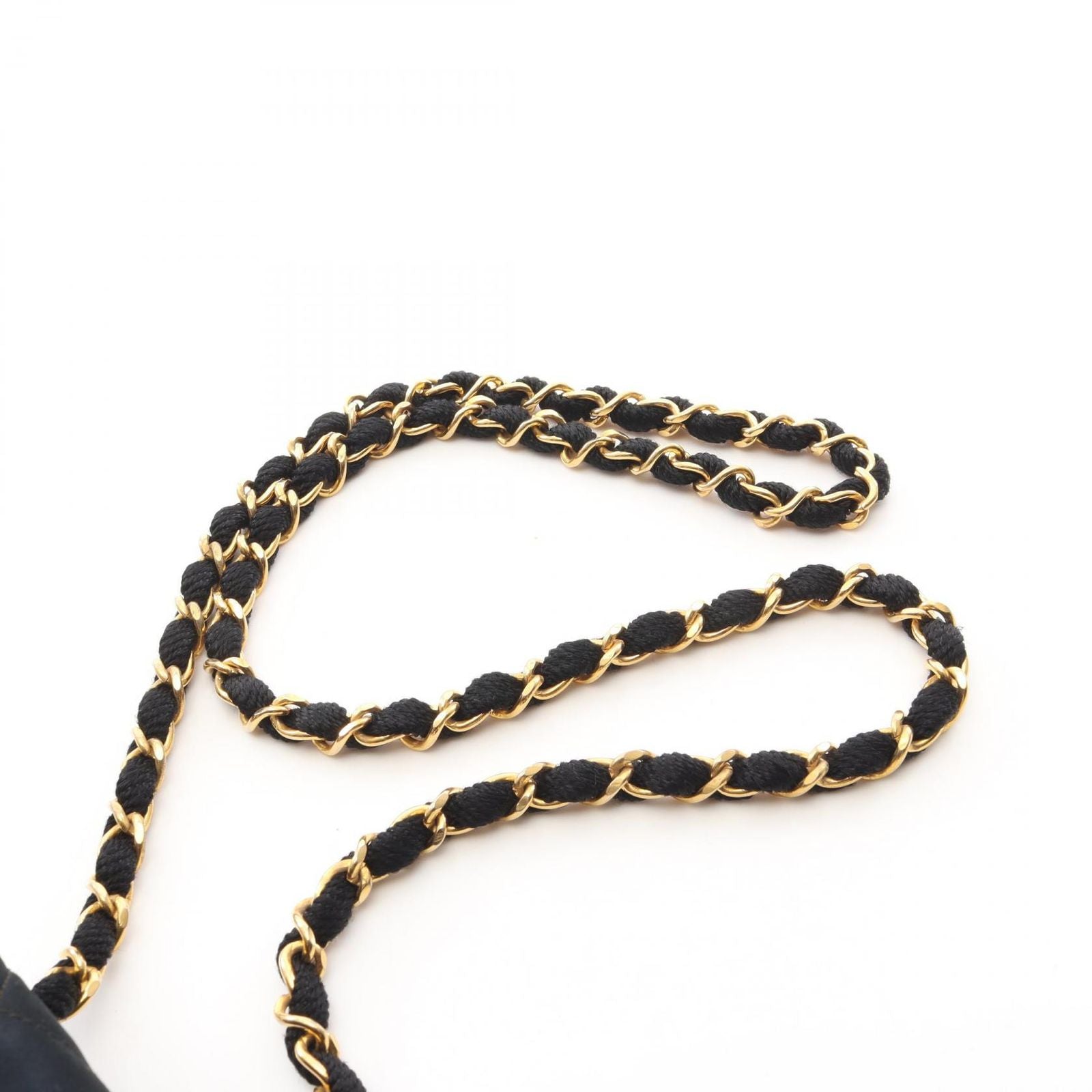 Chanel Shoulder Bag Mini Quilted Black Fabric Leather Mini Chain — view 9