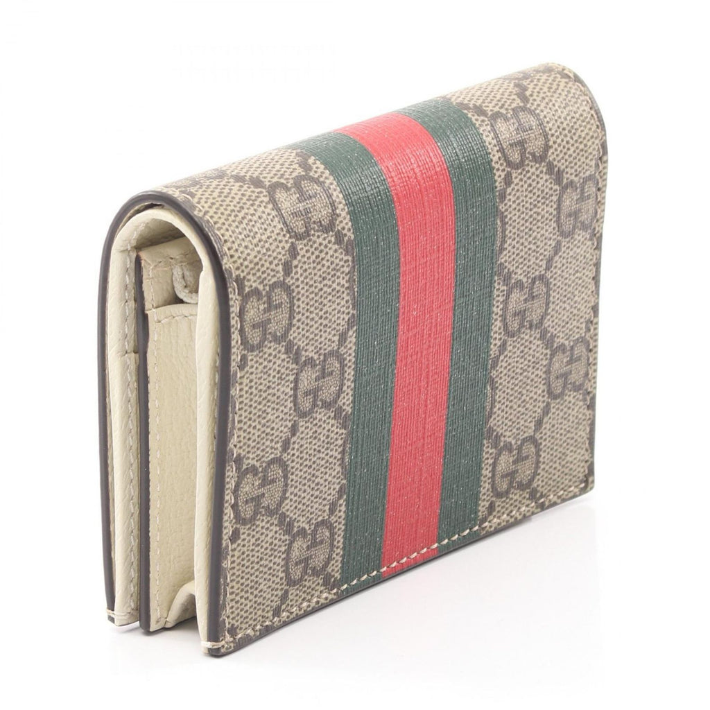 Gucci Bifold Wallet Pikarar GG Supreme Beige Pink White Animal Print — view 2