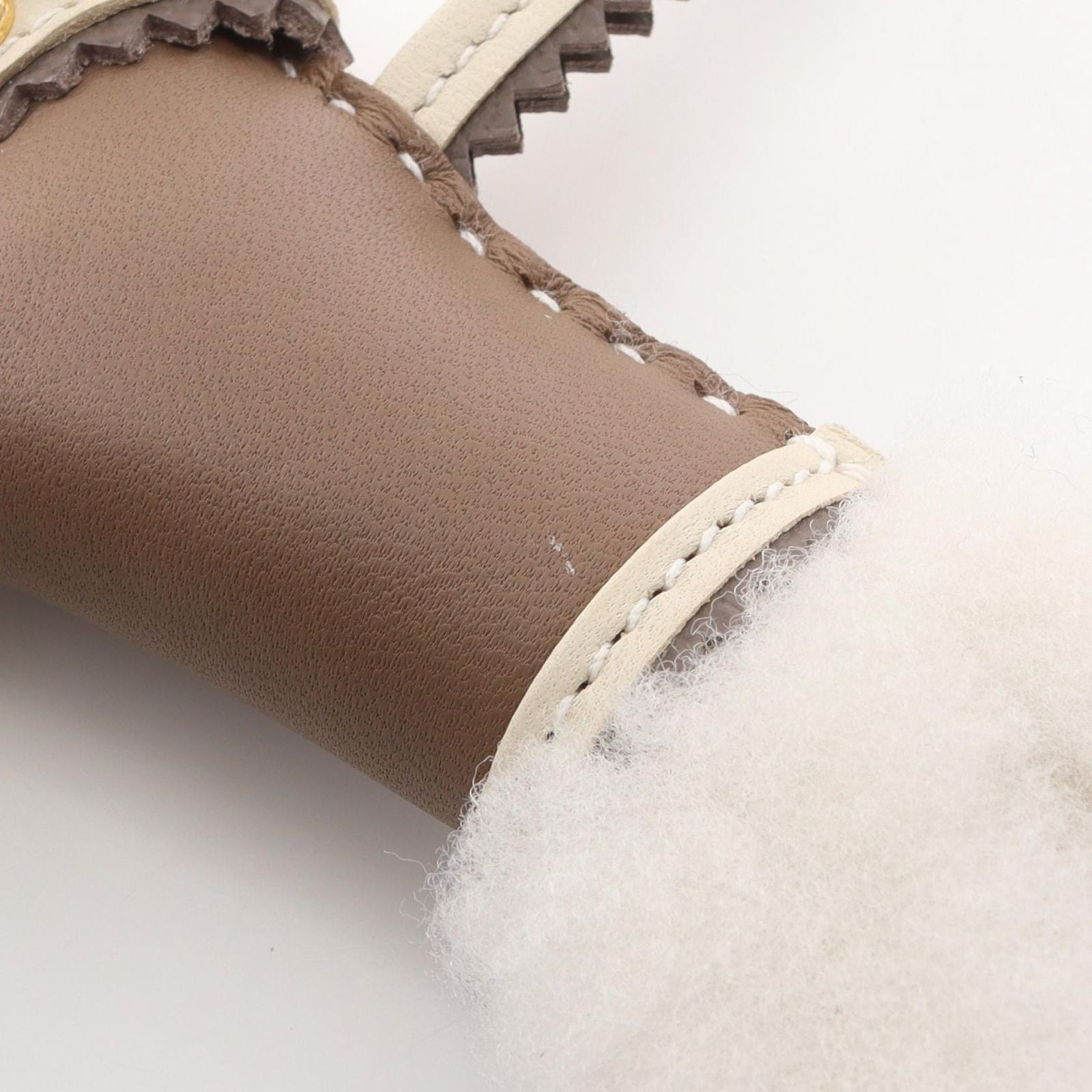 Hermes Charm Buddy Etoupe Cles Shearling Epi Keychain — view 5