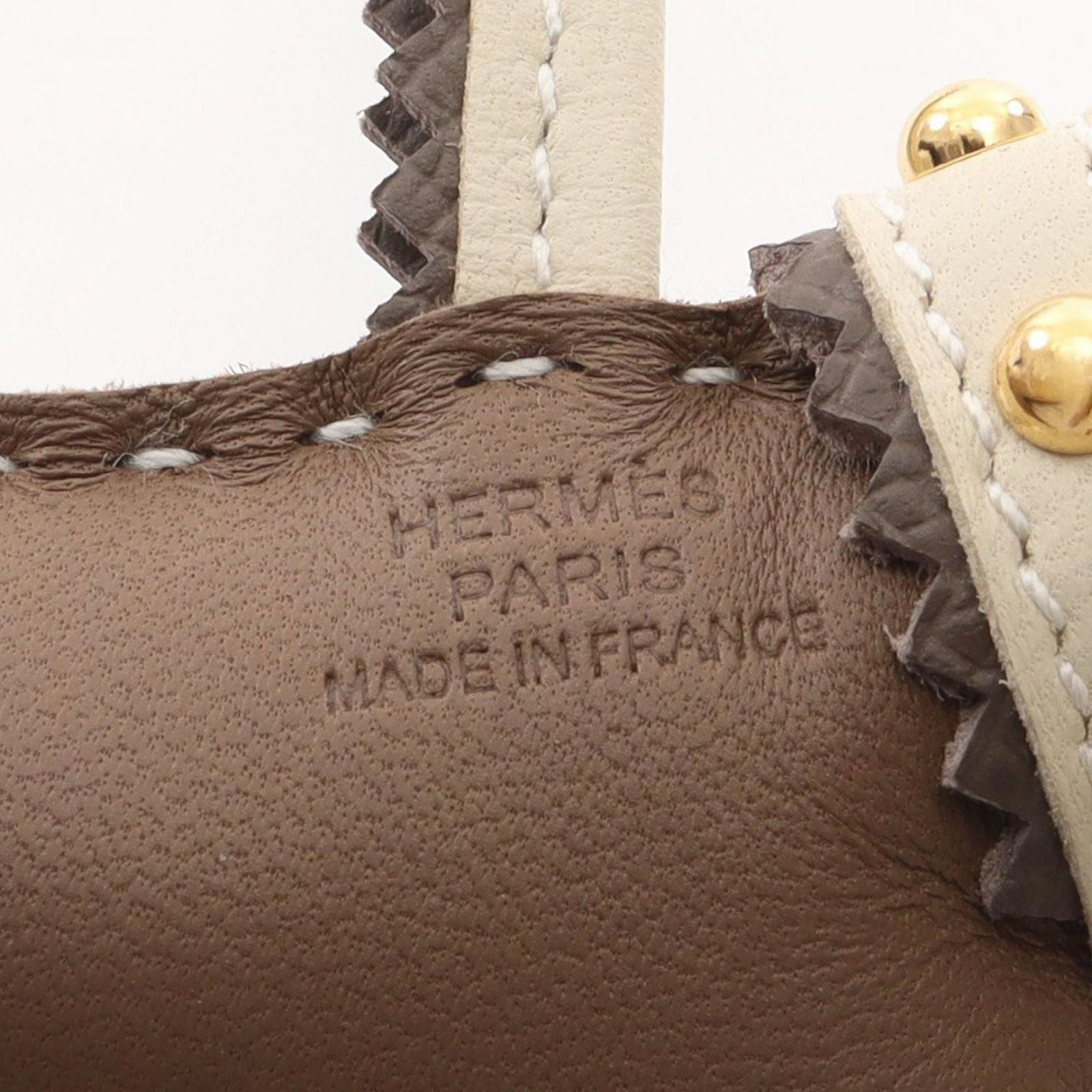 Hermes Charm Buddy Etoupe Cles Shearling Epi Keychain — view 3