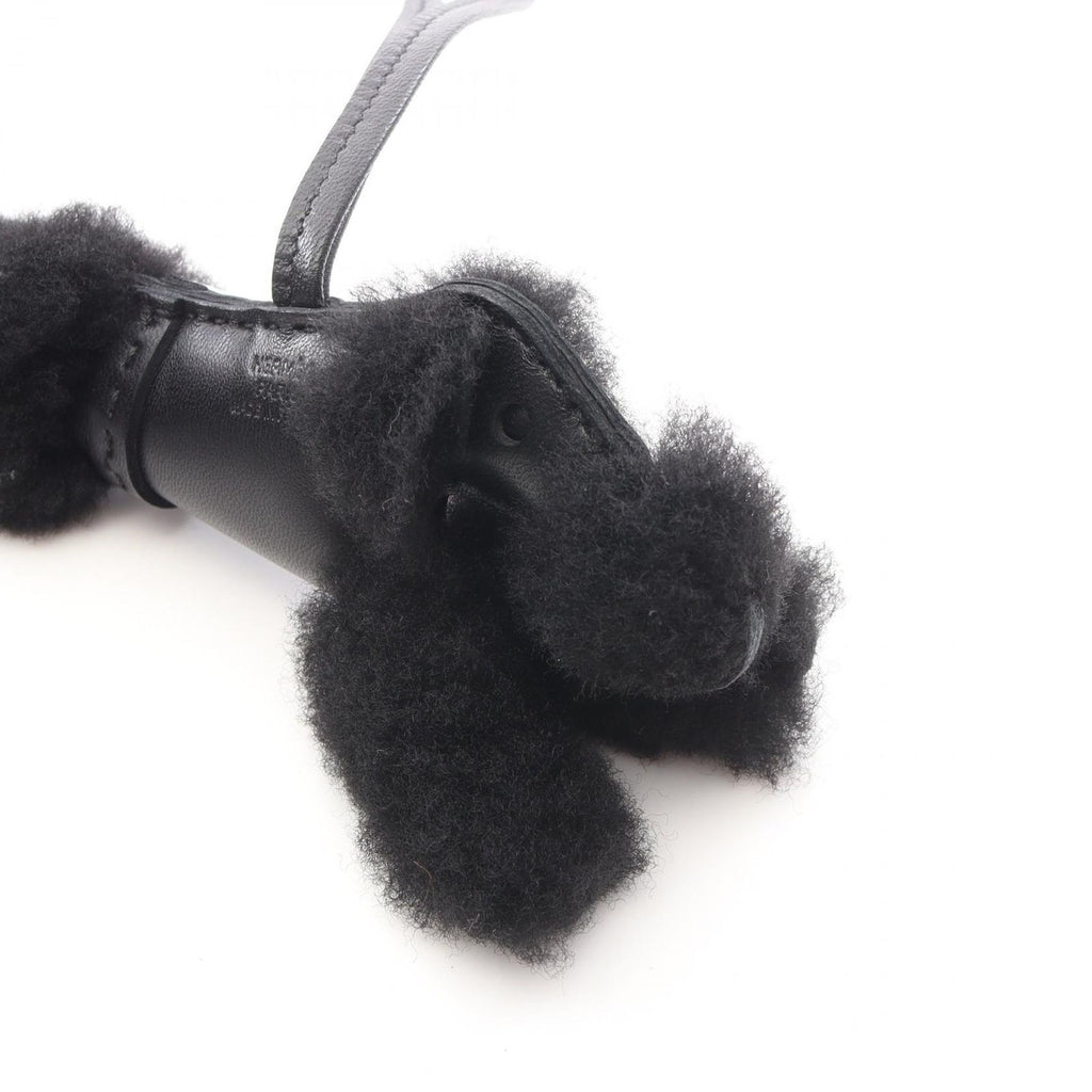 Hermes Charm Buddy Black Shearling Studs Keychain — view 6