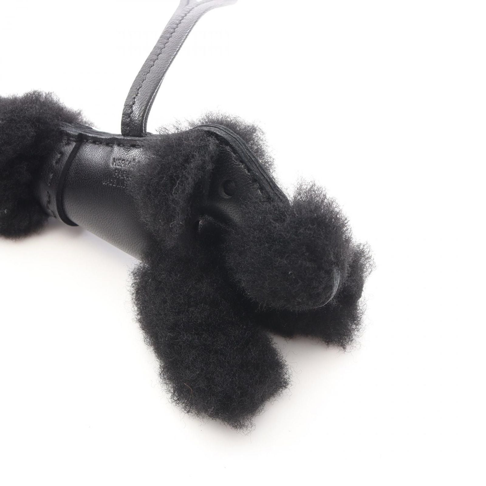 Hermes Charm Buddy Black Shearling Studs Keychain — view 6