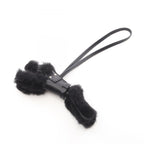 Hermes Charm Buddy Black Shearling Studs Keychain