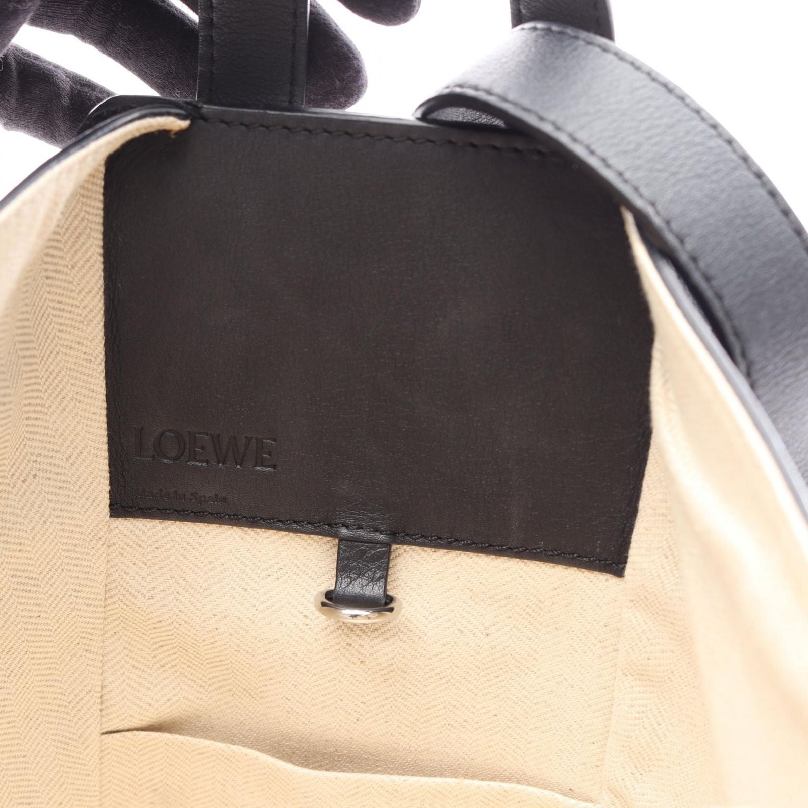 Loewe Handbag Hammock Bag Small Herbarium 2-Way Gray Black Leather — view 6