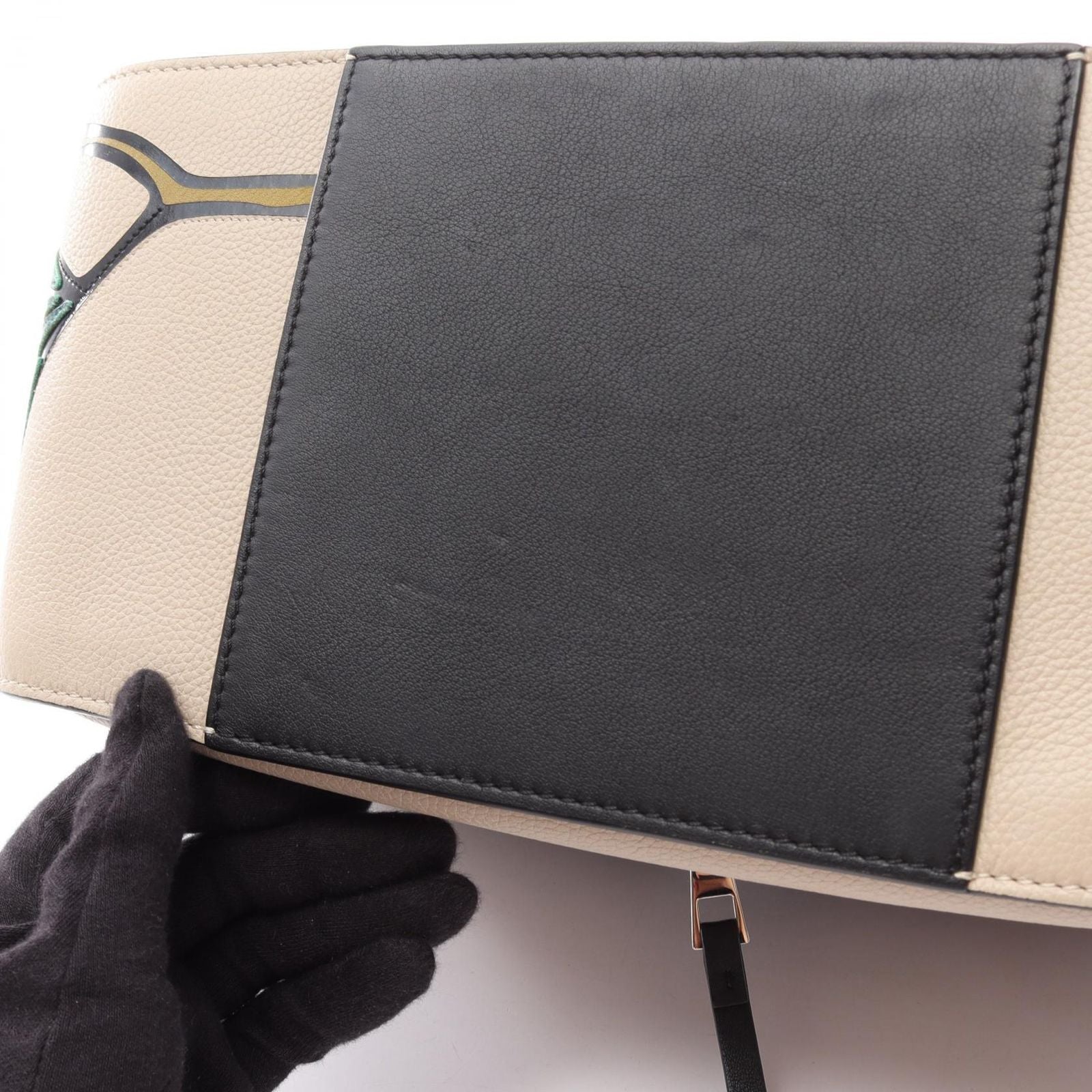 Loewe Handbag Hammock Bag Small Herbarium 2-Way Gray Black Leather — view 8
