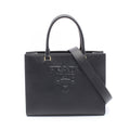 Prada Handbag Saffiano Lux 2-Way Black Leather Luxe