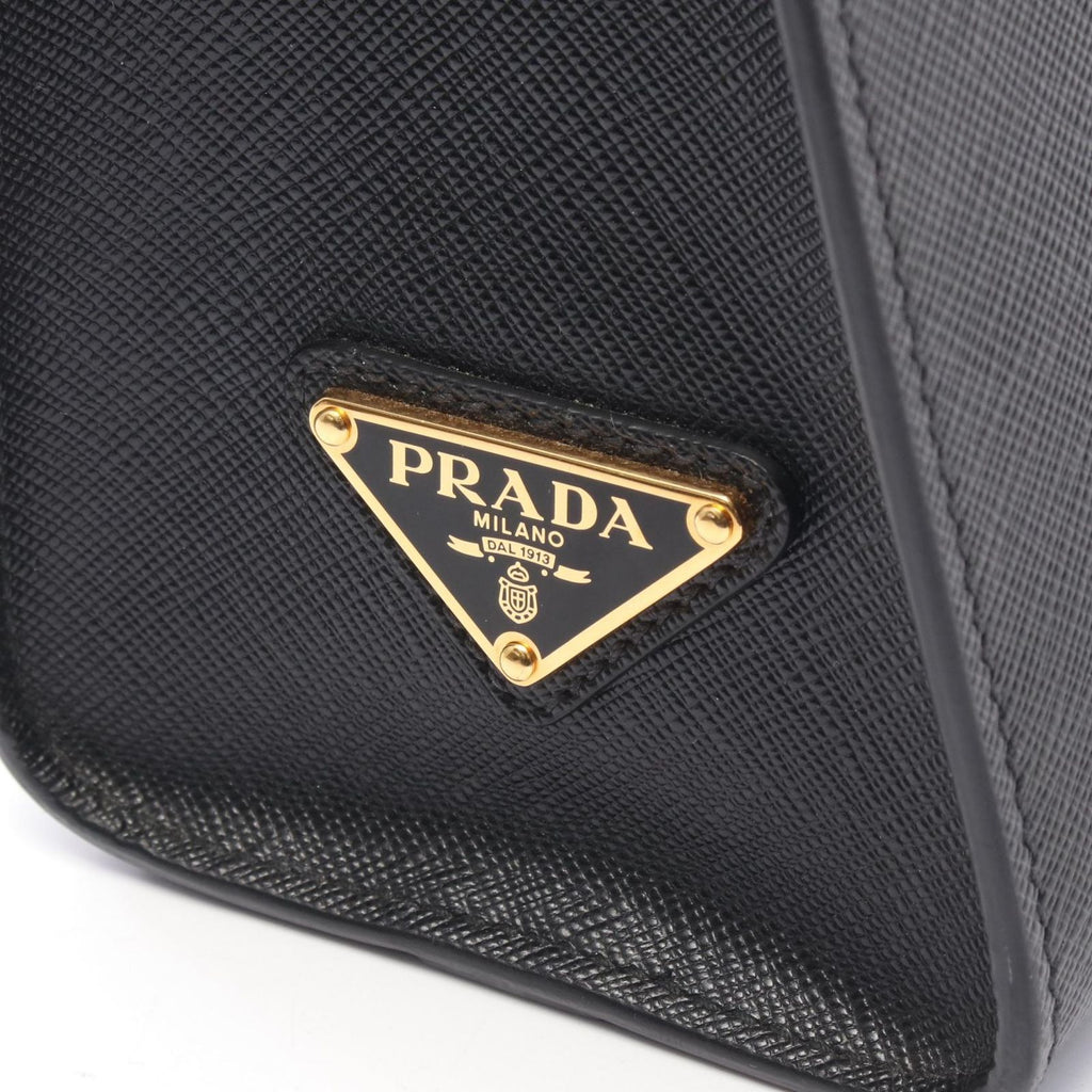 Prada Handbag Saffiano Lux 2-Way Black Leather Luxe — view 5