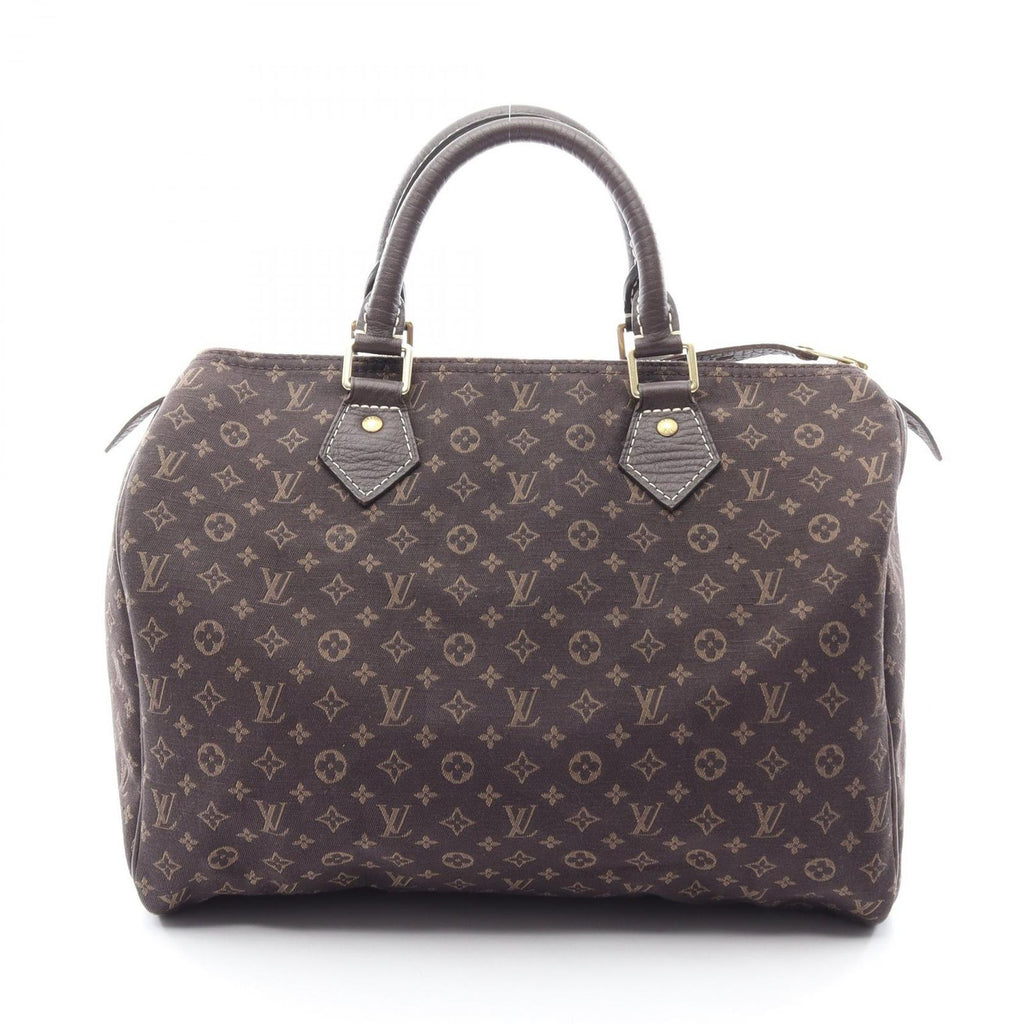 Louis Vuitton Handbag Speedy 30 Monogram Mini Lin Ebene Canvas Leather