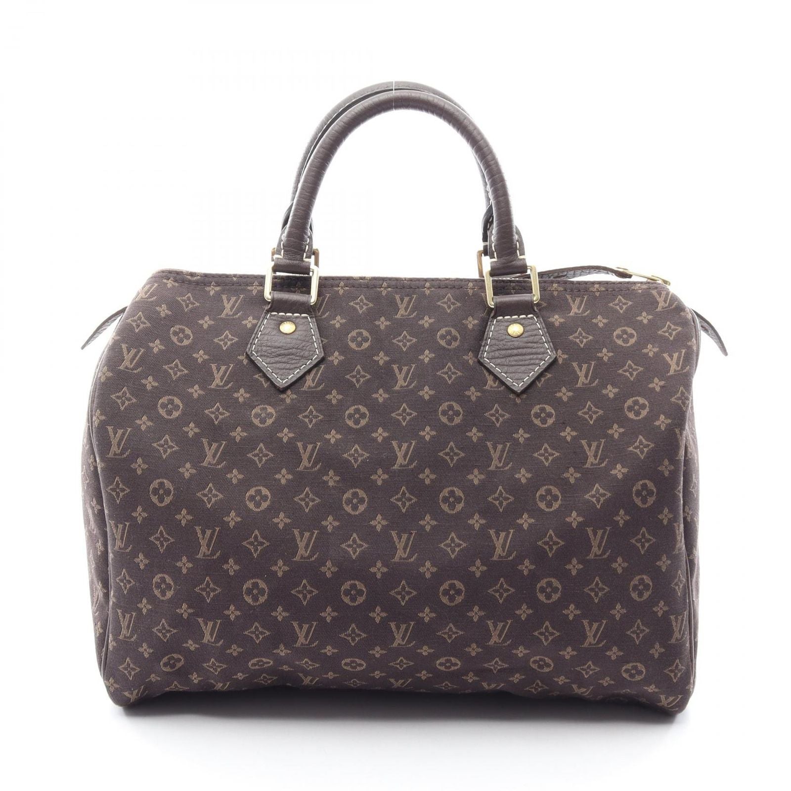 Louis Vuitton Handbag Speedy 30 Monogram Mini Lin Ebene Canvas Leather
