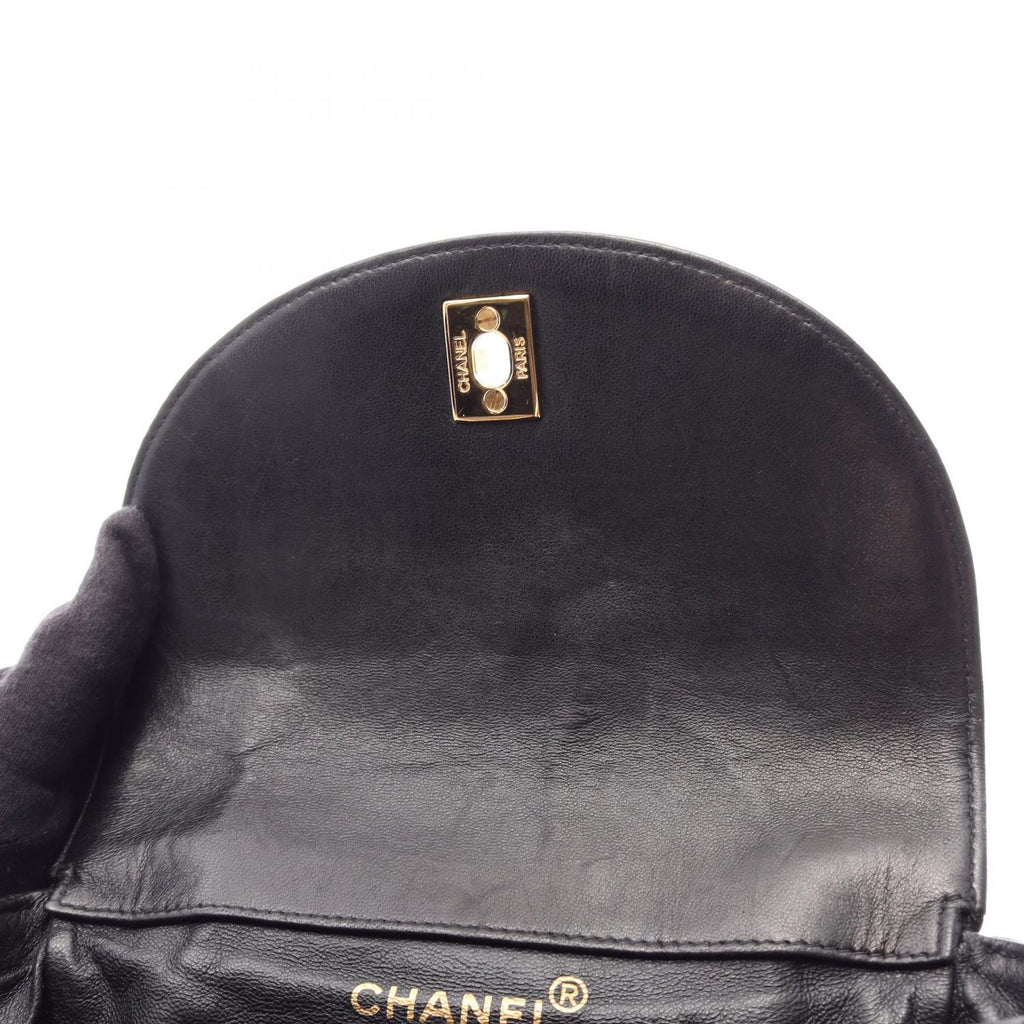 Chanel Backpack Quilted Turnlock Black Lambskin Double — view 6