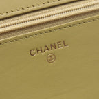 Chanel Shoulder Bag Boy Quilted Yellow Brown Caviar Leather Boy Chain Wallet — view 4