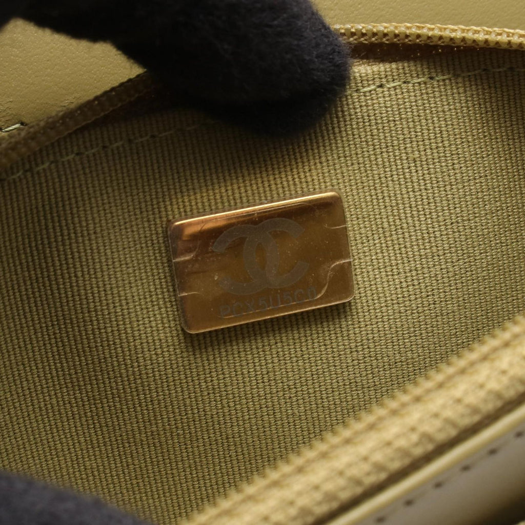 Chanel Shoulder Bag Boy Quilted Yellow Brown Caviar Leather Boy Chain Wallet — view 5