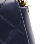 Chanel Shoulder Bag Quilted Small Flap Navy Lambskin Chain — view 9