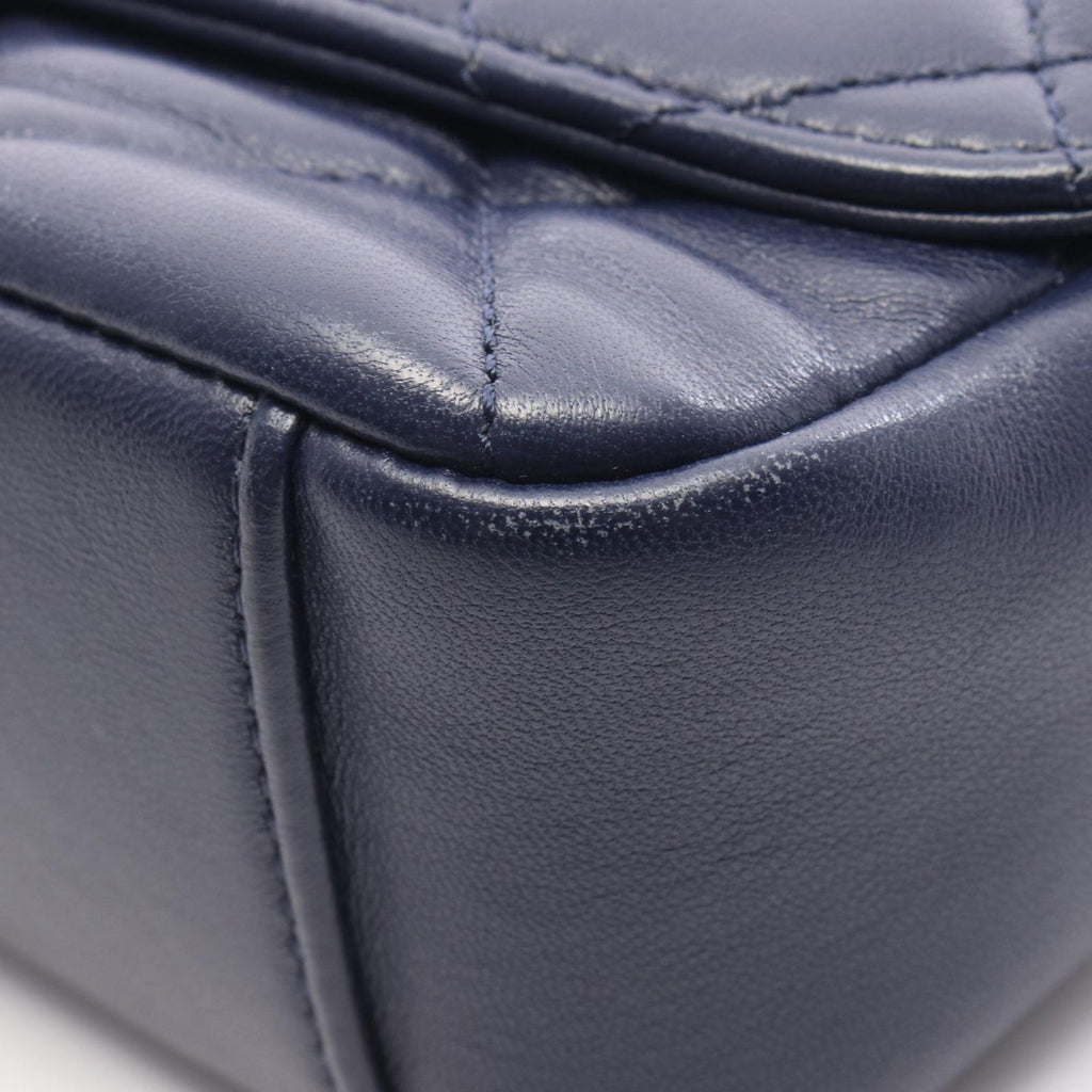 Chanel Shoulder Bag Quilted Small Flap Navy Lambskin Chain — view 8