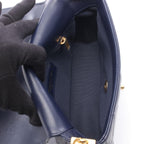 Chanel Shoulder Bag Quilted Small Flap Navy Lambskin Chain — view 3