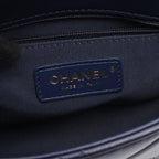 Chanel Shoulder Bag Quilted Small Flap Navy Lambskin Chain — view 4