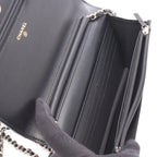 Chanel Shoulder Bag Quilted Icon Charm Black Lambskin Chain Wallet — view 3