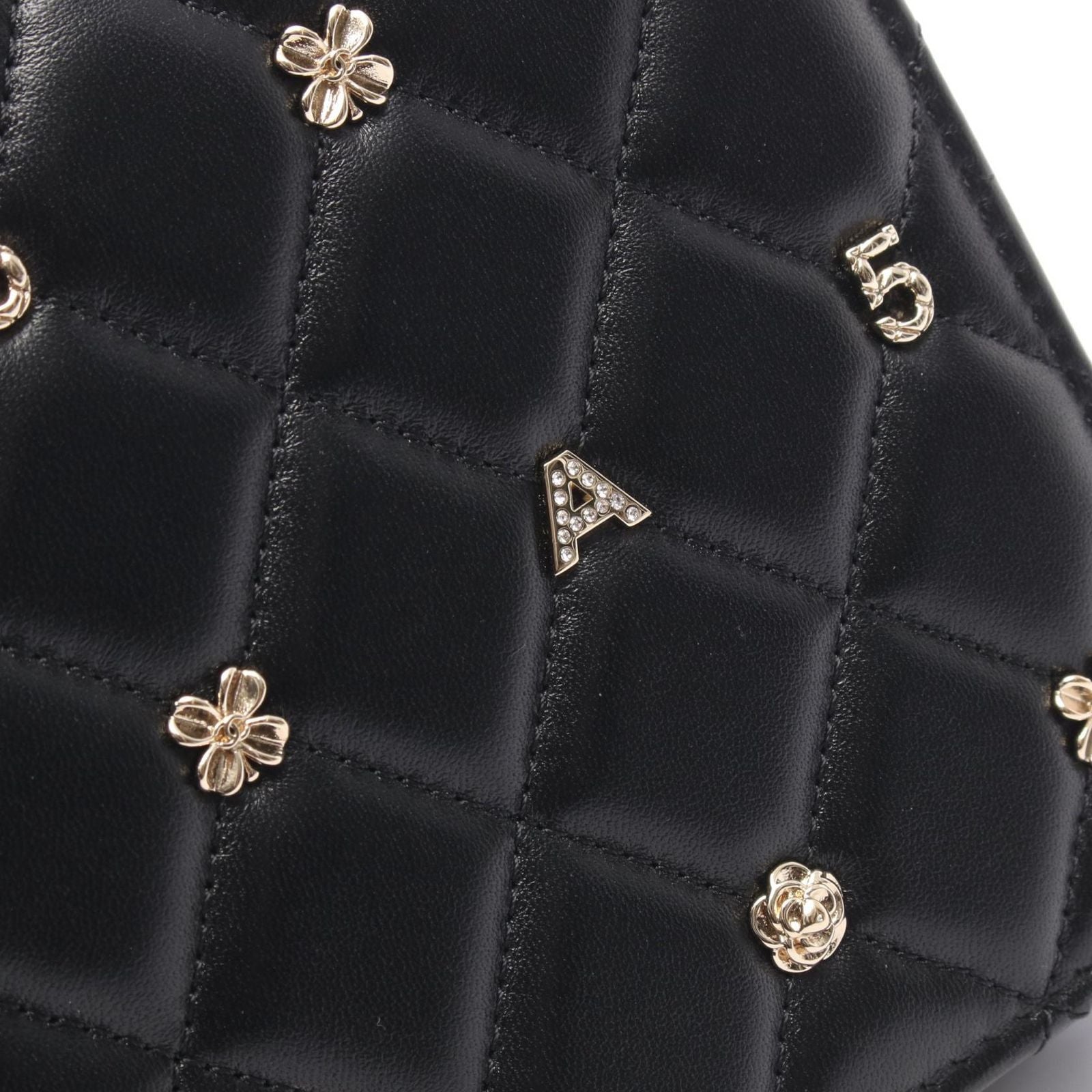 Chanel Shoulder Bag Quilted Icon Charm Black Lambskin Chain Wallet — view 7