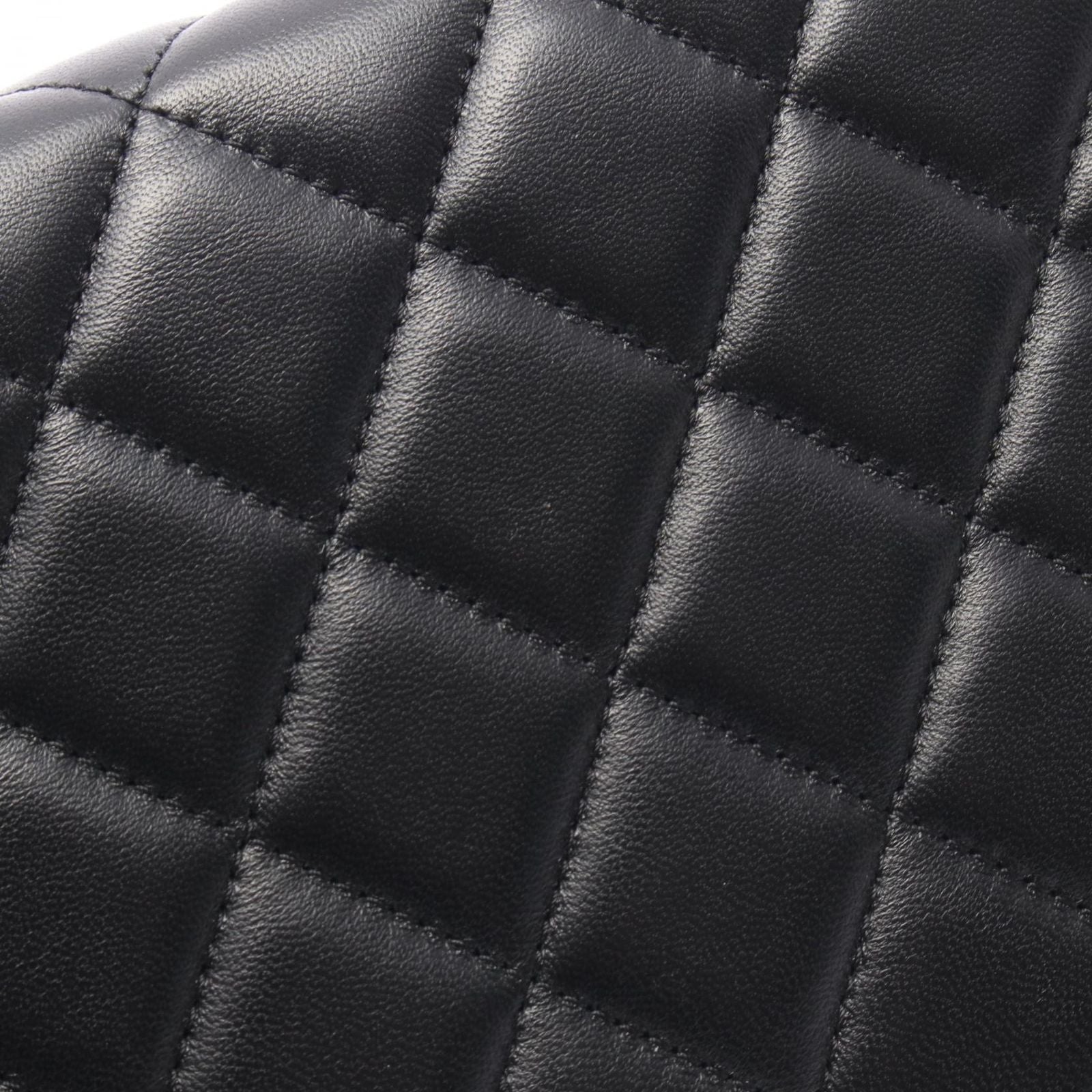 Chanel Shoulder Bag Quilted Icon Charm Black Lambskin Chain Wallet — view 8