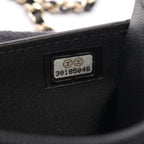 Chanel Shoulder Bag Quilted Icon Charm Black Lambskin Chain Wallet — view 5