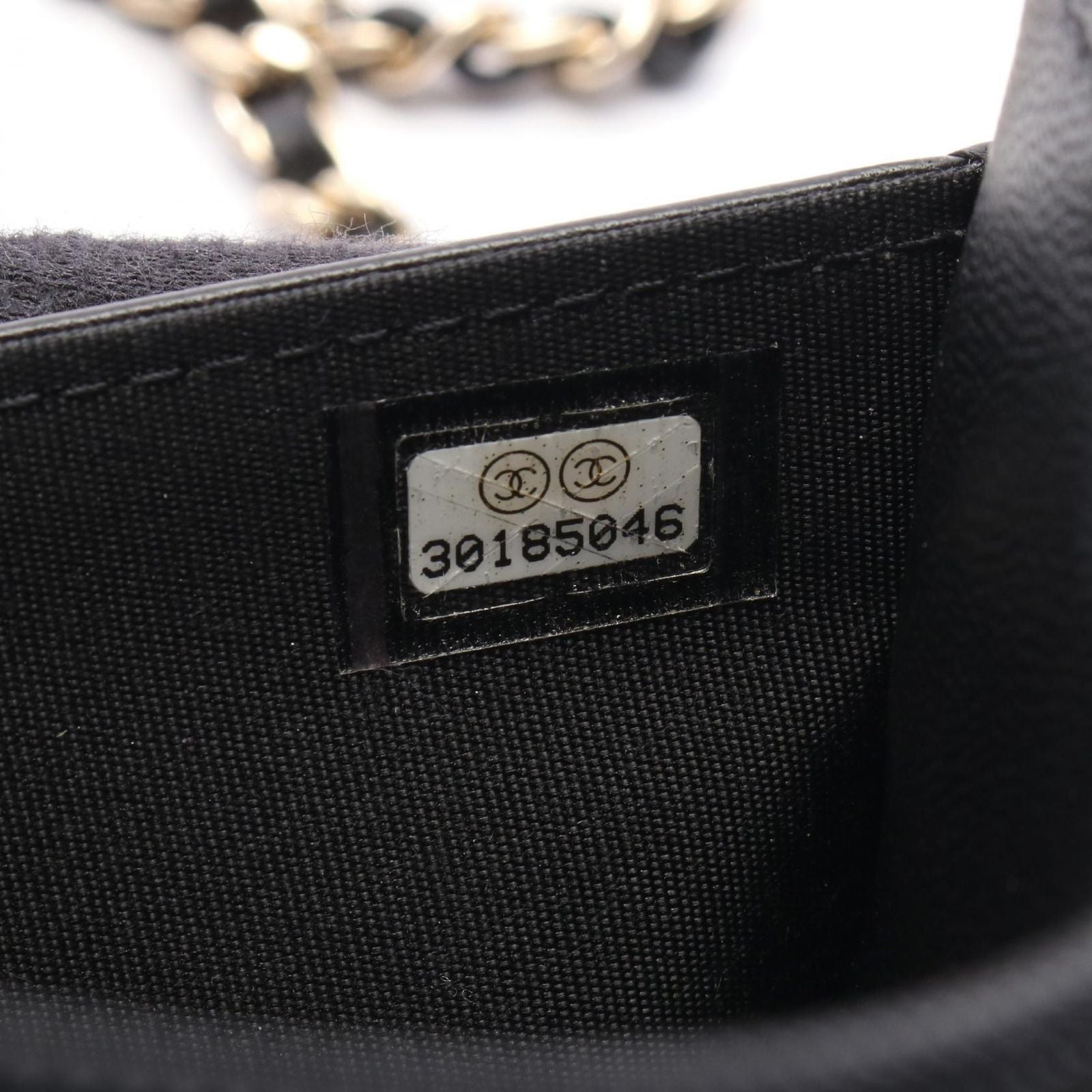 Chanel Shoulder Bag Quilted Icon Charm Black Lambskin Chain Wallet — view 5