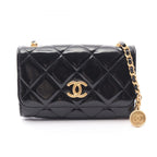 Chanel Shoulder Bag Quilted Black Leather Chain Wallet