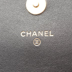 Chanel Shoulder Bag Quilted Black Leather Chain Wallet — view 4