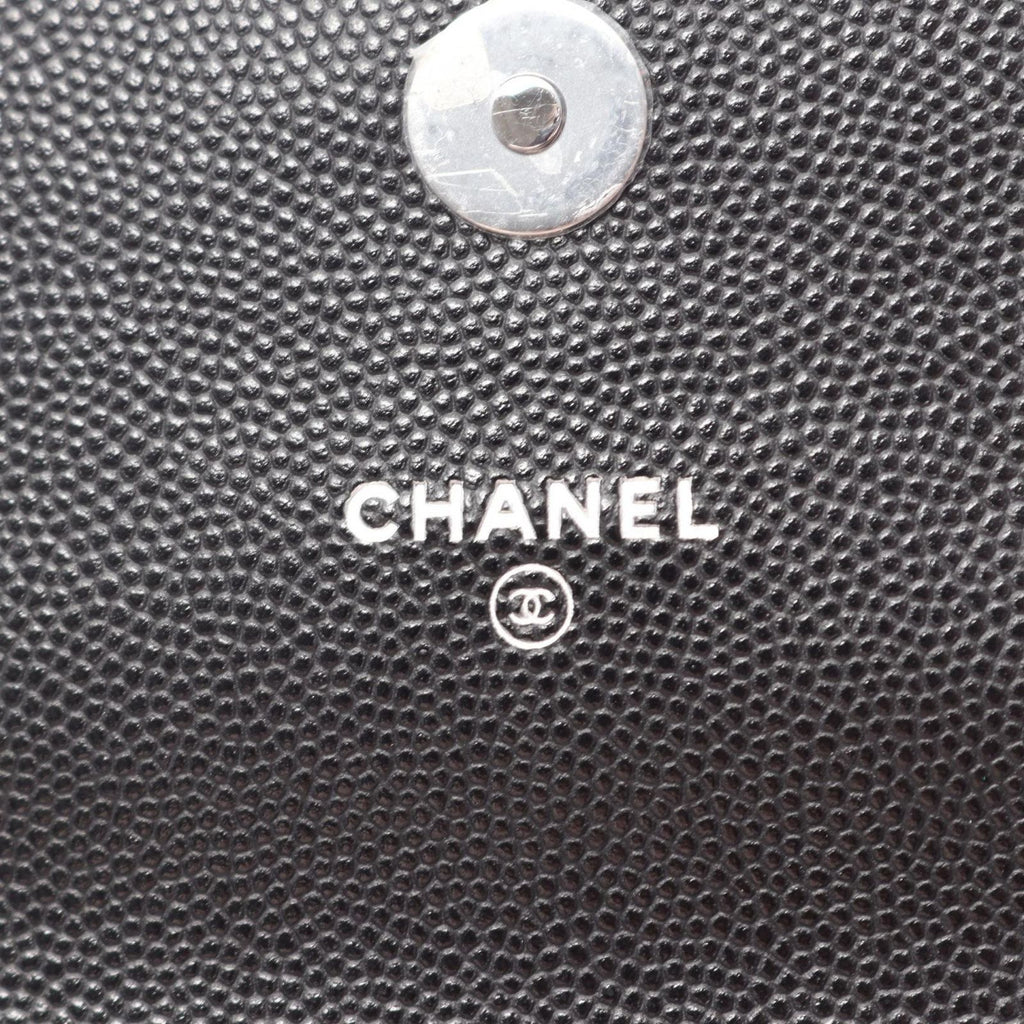 Chanel Shoulder Bag Quilted Black Caviar Leather Chain — view 4