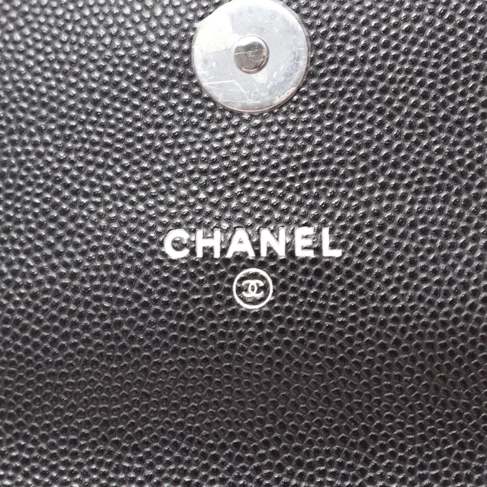 Chanel Shoulder Bag Quilted Black Caviar Leather Chain — view 4
