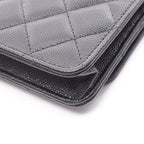 Chanel Shoulder Bag Quilted Black Caviar Leather Chain — view 6