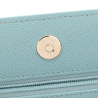 Chanel Shoulder Bag Quilted Light Blue Caviar Leather Chain Wallet — view 8