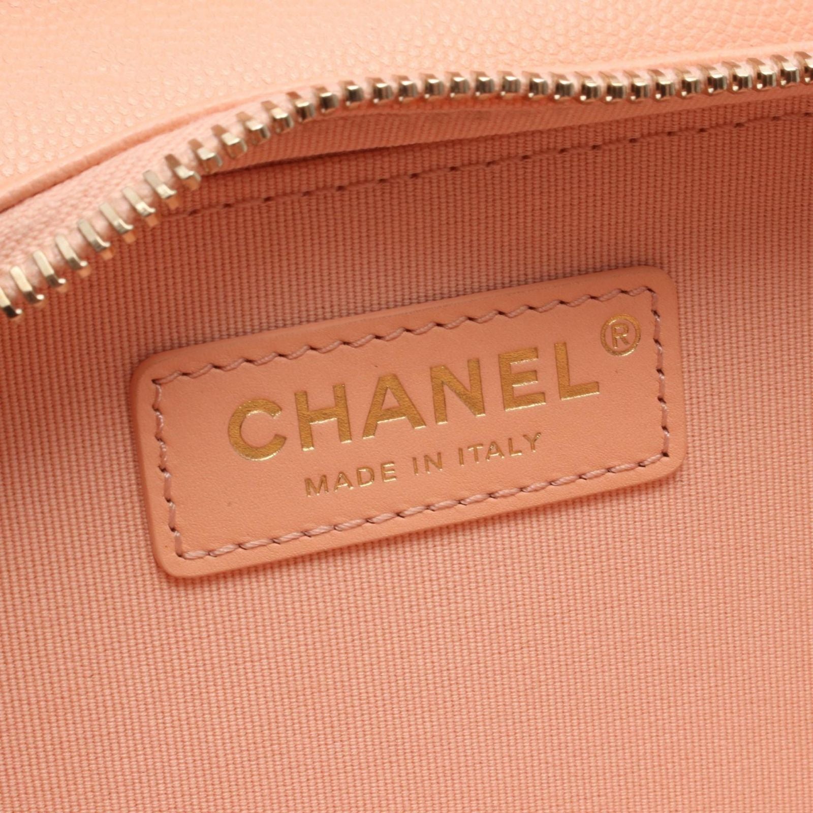 Chanel Shoulder Bag Quilted Small Flap Salmon Pink Caviar Leather Chain — view 4