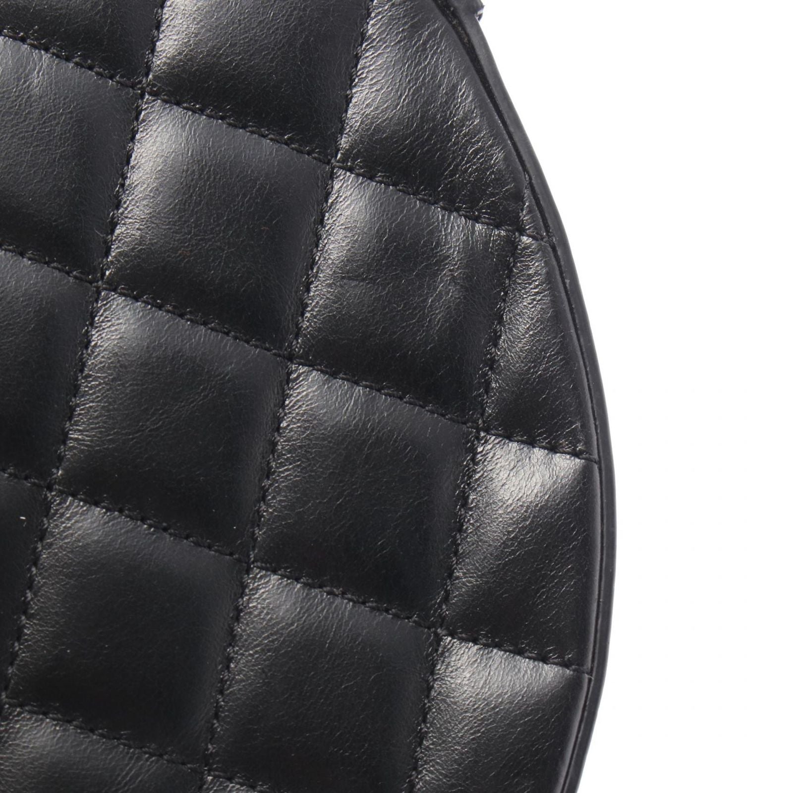 Chanel Handbag Quilted Round Chain Shoulder Black Leather — view 7