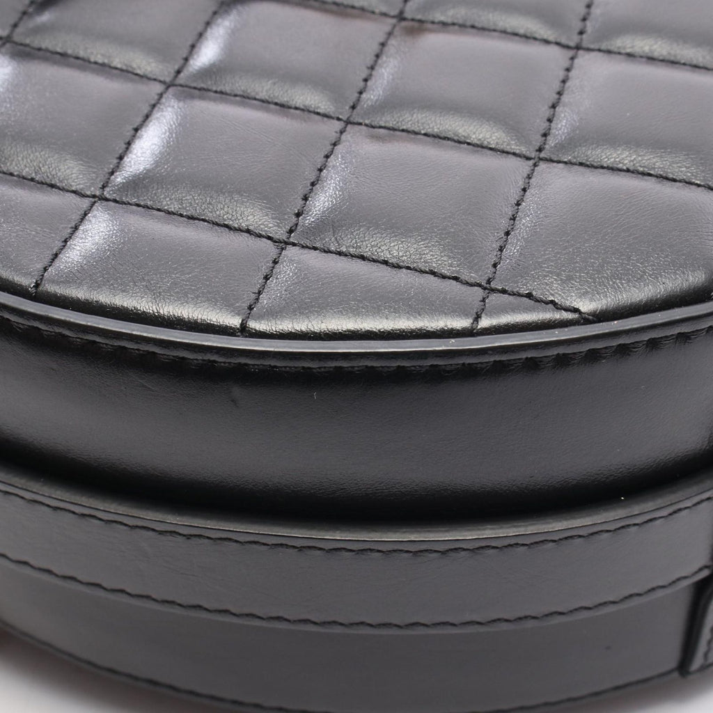 Chanel Handbag Quilted Round Chain Shoulder Black Leather — view 8
