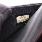 Chanel Shoulder Bag Quilted Black Caviar Leather Chain Wallet — view 6