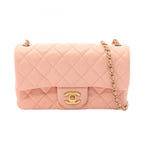 Chanel Shoulder Bag Mini Quilted 20 Salmon Pink Lambskin Mini Chain