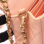 Chanel Shoulder Bag Mini Quilted 20 Salmon Pink Lambskin Mini Chain — view 8