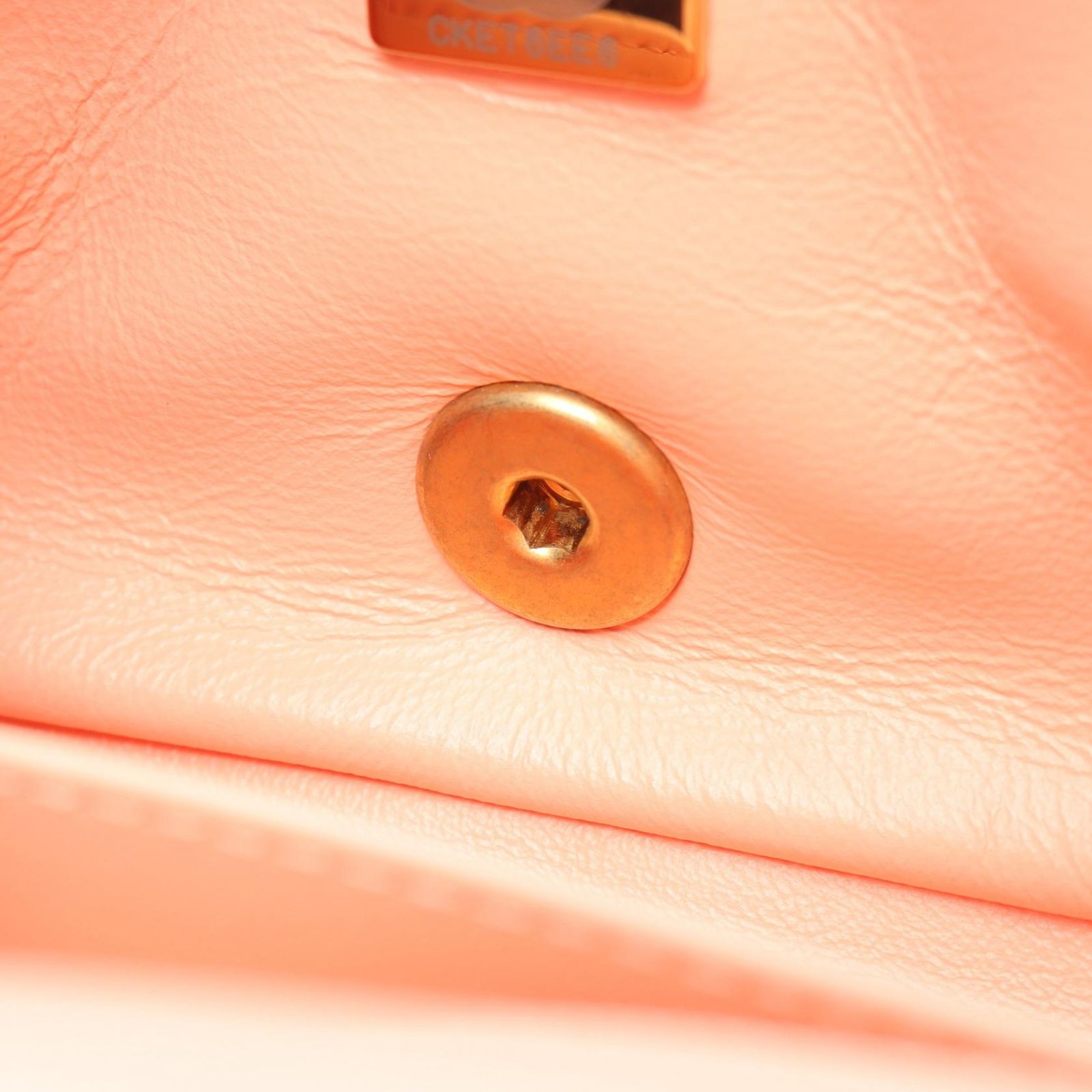 Chanel Shoulder Bag Mini Quilted 20 Salmon Pink Lambskin Mini Chain — view 6